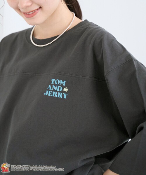 Tom&Jerry(トムアンドジェリー)の「【TOM and JERRY (トムとジェリー)/ 別注】 プリントフットボールTシャツ(Tシャツ/カットソー・レディース・ナチュラル/オレンジ系その他/ライトグレー/ダークグレー・M/L)」の10枚目の写真