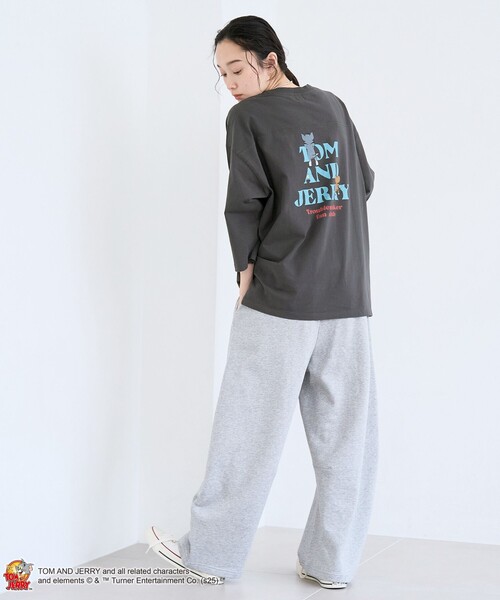 Tom&Jerry(トムアンドジェリー)の「【TOM and JERRY (トムとジェリー)/ 別注】 プリントフットボールTシャツ(Tシャツ/カットソー・レディース・ナチュラル/オレンジ系その他/ライトグレー/ダークグレー・M/L)」の13枚目の写真