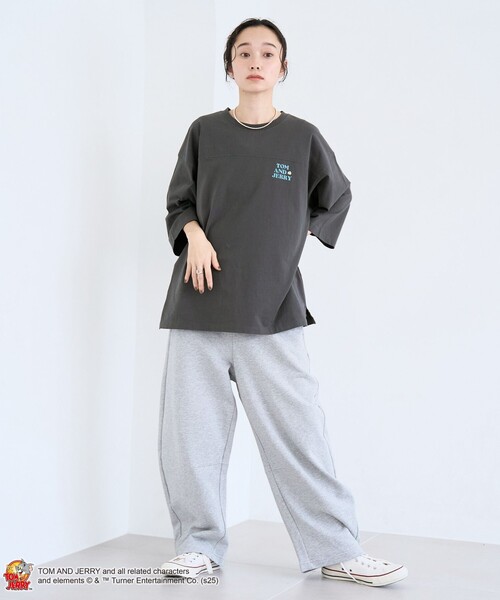 Tom&Jerry(トムアンドジェリー)の「【TOM and JERRY (トムとジェリー)/ 別注】 プリントフットボールTシャツ(Tシャツ/カットソー・レディース・ナチュラル/オレンジ系その他/ライトグレー/ダークグレー・M/L)」の14枚目の写真