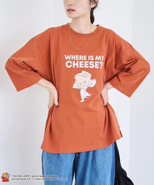 Tom&Jerry(トムアンドジェリー)の「【TOM and JERRY (トムとジェリー)/ 別注】 プリントフットボールTシャツ(Tシャツ/カットソー・レディース・ナチュラル/オレンジ系その他/ライトグレー/ダークグレー・M/L)」の17枚目の写真