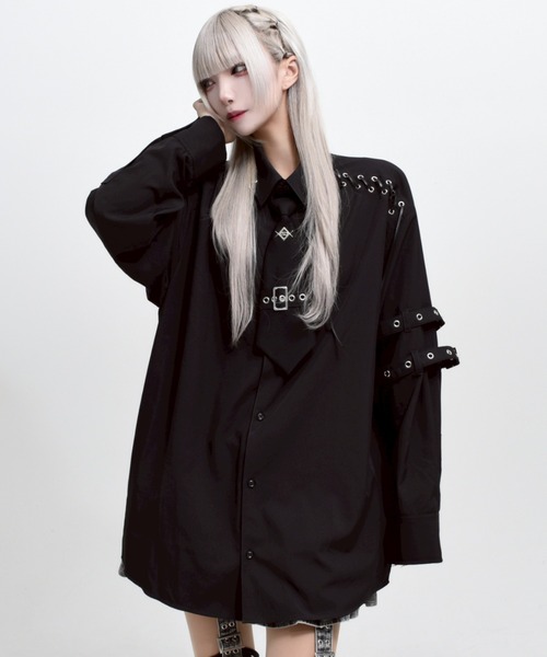 レフレム　Dリング ロゴテープ ロング シャツ ブラック REFLEM（レフレム） tシャツ 「REFLEM/レフレム」Dリングロゴテープ