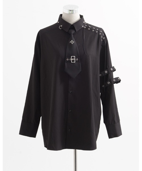 REFLEM/レフレム』ステッチ入りネクタイ付きシャツ（シャツ/ブラウス