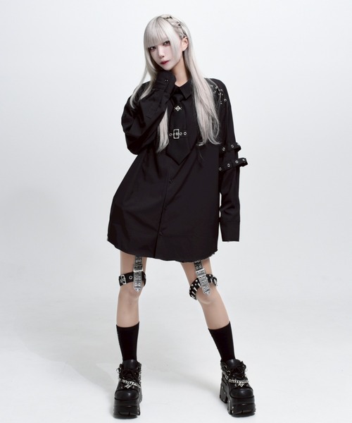 REFLEM/レフレム』ステッチ入りネクタイ付きシャツ（シャツ/ブラウス