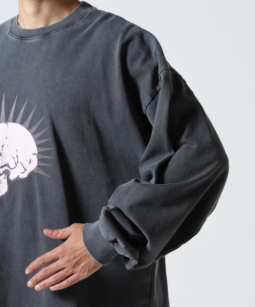 DANKE SCHON(ダンケシェーン)の「【WEB&DEPOT限定】DankeSchon/ダンケシェーン/PIGMENT L/S TEE SKULL(Tシャツ/カットソー・メンズ・ベージュ/ブラック・M/L)」の7枚目の写真