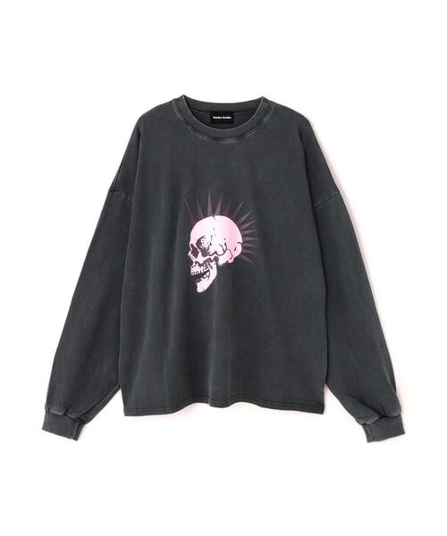 DANKE SCHON(ダンケシェーン)の「【WEB&DEPOT限定】DankeSchon/ダンケシェーン/PIGMENT L/S TEE SKULL(Tシャツ/カットソー・メンズ・ベージュ/ブラック・M/L)」の9枚目の写真