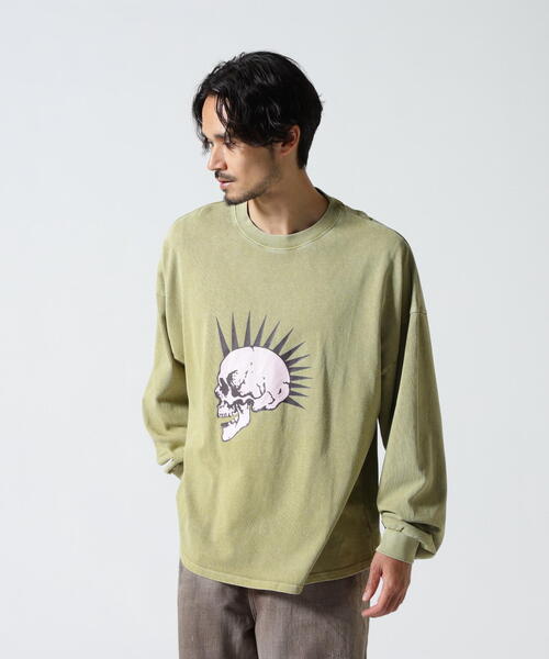 DANKE SCHON(ダンケシェーン)の「【WEB&DEPOT限定】DankeSchon/ダンケシェーン/PIGMENT L/S TEE SKULL(Tシャツ/カットソー・メンズ・ベージュ/ブラック・M/L)」の13枚目の写真