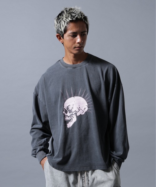 DANKE SCHON(ダンケシェーン)の「【WEB&DEPOT限定】DankeSchon/ダンケシェーン/PIGMENT L/S TEE SKULL(Tシャツ/カットソー・メンズ・ベージュ/ブラック・M/L)」の16枚目の写真