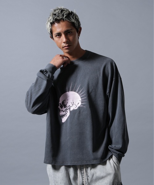 DANKE SCHON(ダンケシェーン)の「【WEB&DEPOT限定】DankeSchon/ダンケシェーン/PIGMENT L/S TEE SKULL(Tシャツ/カットソー・メンズ・ベージュ/ブラック・M/L)」の17枚目の写真