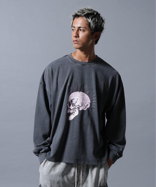 DANKE SCHON(ダンケシェーン)の「【WEB&DEPOT限定】DankeSchon/ダンケシェーン/PIGMENT L/S TEE SKULL(Tシャツ/カットソー・メンズ・ベージュ/ブラック・M/L)」の18枚目の写真