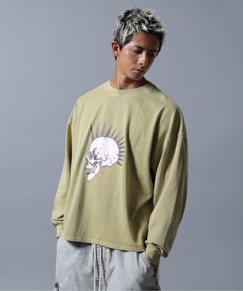 DANKE SCHON(ダンケシェーン)の「【WEB&DEPOT限定】DankeSchon/ダンケシェーン/PIGMENT L/S TEE SKULL(Tシャツ/カットソー・メンズ・ベージュ/ブラック・M/L)」の21枚目の写真