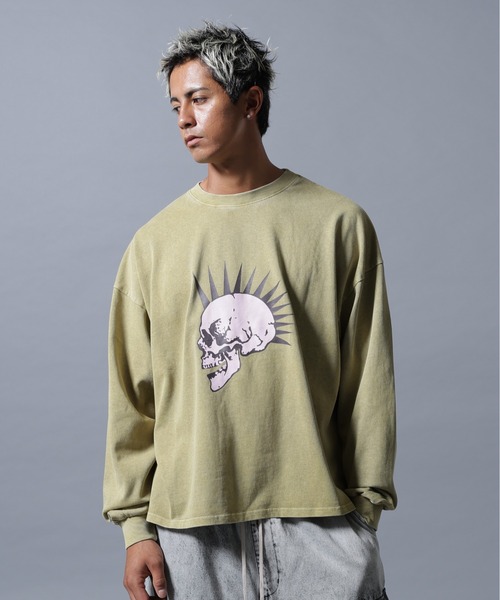 DANKE SCHON(ダンケシェーン)の「【WEB&DEPOT限定】DankeSchon/ダンケシェーン/PIGMENT L/S TEE SKULL(Tシャツ/カットソー・メンズ・ベージュ/ブラック・M/L)」の22枚目の写真