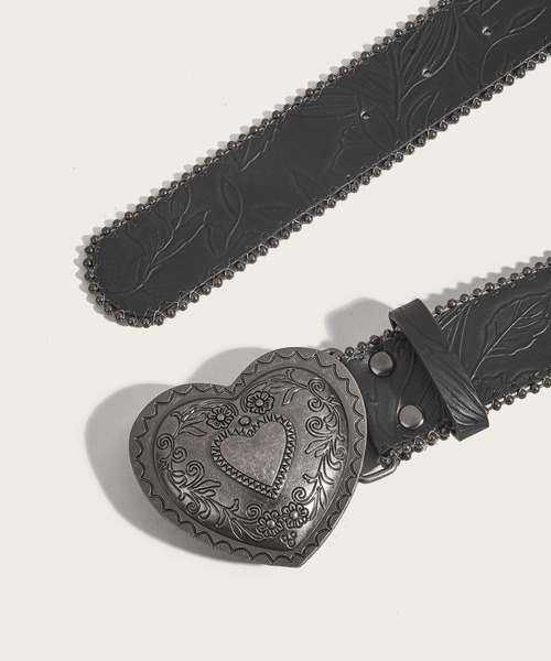 lilful（リルフル）の「ハートデザイン スタッズラインベルト（ベルト・レディース・ブラウン/ブラック・F）」の6枚目の写真