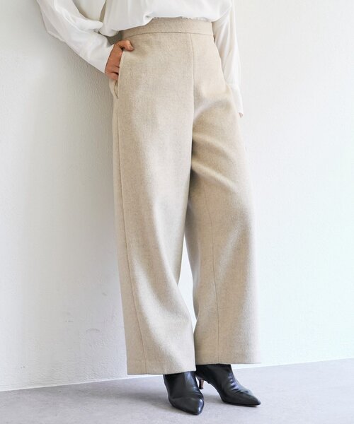 BEARDSLEY（ビアズリー）の「《15 quinze》ウールビーバーパンツ（その他パンツ・レディース・ベージュ/ブラック・FREE）」の2枚目の写真