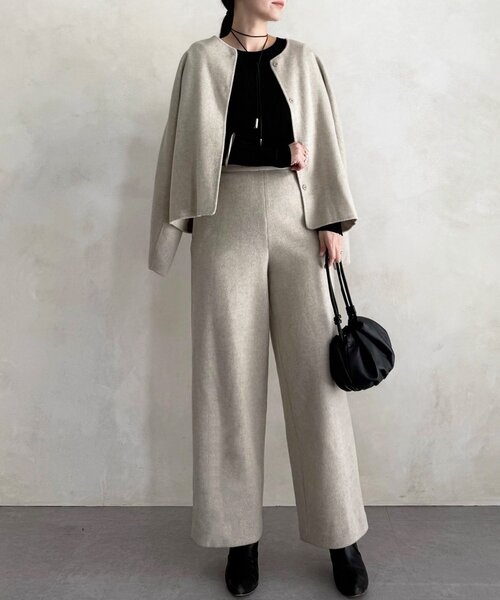 BEARDSLEY（ビアズリー）の「《15 quinze》ウールビーバーパンツ（その他パンツ・レディース・ベージュ/ブラック・FREE）」の7枚目の写真