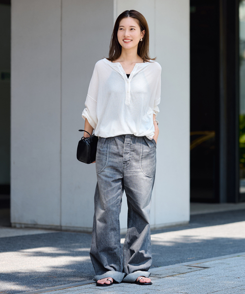 試着のみ】framework フレームワーク サーフニットヘンリーtee ≪追加