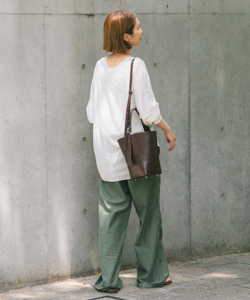 FRAMeWORK（フレームワーク）の「≪追加≫サーフニットヘンリーTee2（Tシャツ/カットソー・レディース・チャコールグレー/ホワイト/ブラウン・FREE）」の12枚目の写真