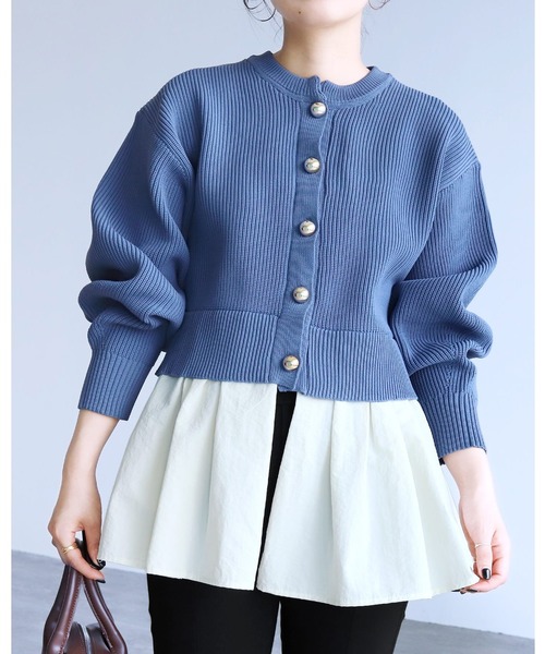 reca（レカ）の「ドッキングニットカーディガン（カーディガン/ボレロ・レディース・ブルー/ダークオレンジ/ブラック・FREE）」の3枚目の写真