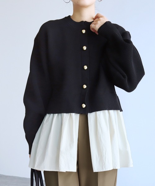 reca（レカ）の「ドッキングニットカーディガン（カーディガン/ボレロ・レディース・ブルー/ダークオレンジ/ブラック・FREE）」の5枚目の写真