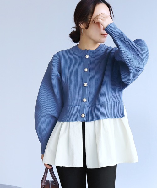 reca（レカ）の「ドッキングニットカーディガン（カーディガン/ボレロ・レディース・ブルー/ダークオレンジ/ブラック・FREE）」の4枚目の写真