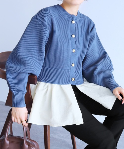 reca（レカ）の「ドッキングニットカーディガン（カーディガン/ボレロ・レディース・ブルー/ダークオレンジ/ブラック・FREE）」の9枚目の写真