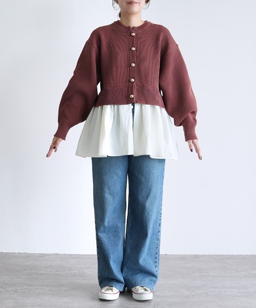 reca（レカ）の「ドッキングニットカーディガン（カーディガン/ボレロ・レディース・ブルー/ダークオレンジ/ブラック・FREE）」の7枚目の写真