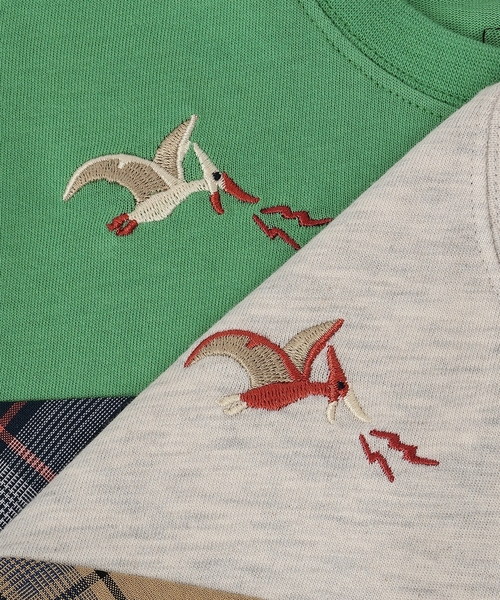 kladskap（クレードスコープ）の「恐竜と街チェック切替長袖Tシャツ（Tシャツ/カットソー・キッズ・カーキ/ホワイト系その他・90cm/110cm/120cm/100cm/130cm）」の5枚目の写真