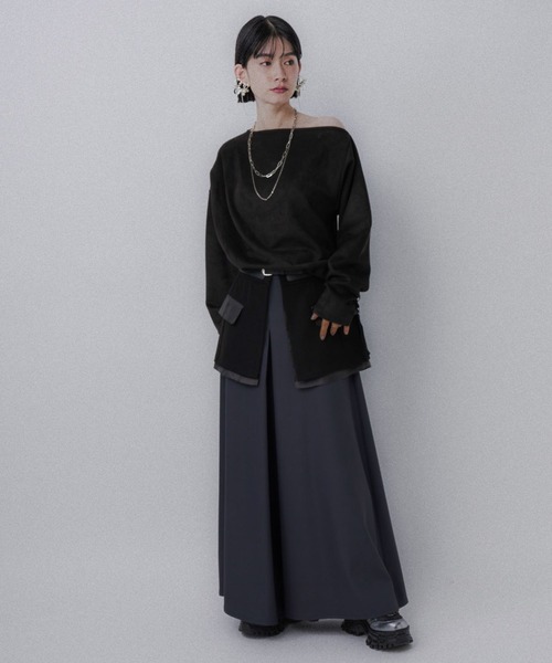 HARE（ハレ）の「スウェードドレープトップス(HARE)（Tシャツ/カットソー・レディース・ブラック/ピンク/ボルドー・FREE）」の16枚目の写真