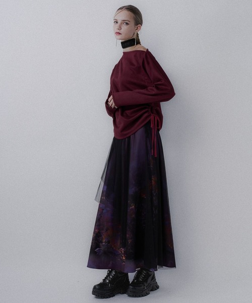 HARE（ハレ）の「スウェードドレープトップス(HARE)（Tシャツ/カットソー・レディース・ブラック/ピンク/ボルドー・FREE）」の14枚目の写真