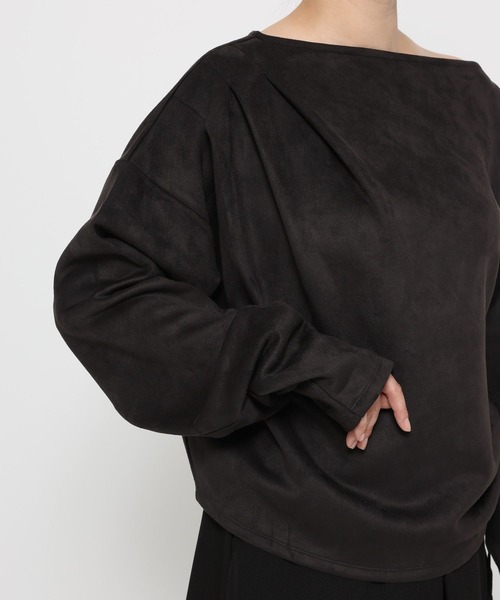 HARE（ハレ）の「スウェードドレープトップス(HARE)（Tシャツ/カットソー・レディース・ブラック/ピンク/ボルドー・FREE）」の21枚目の写真