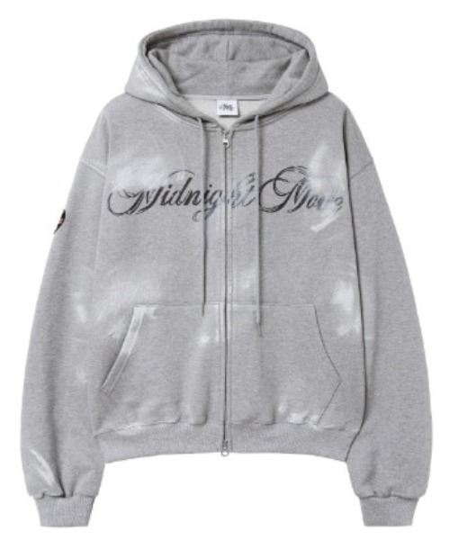 Midnight Move（ミッドナイトムーブ）の「A'GEM/9 × .kom 『MIDNIGHT MOVE/ミッドナイトムーブ』89フードZIP UP/ナンバリングデザイン フードジップアップパーカー（パーカー・レディース・ブラック/グレー・FREE）」の11枚目の写真