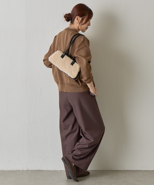 COLONY 2139(コロニートゥーワンスリーナイン)の「ボアボストンバッグ(ボストンバッグ・レディース・アイボリー/グレー/キャメル・FREE)」の5枚目の写真