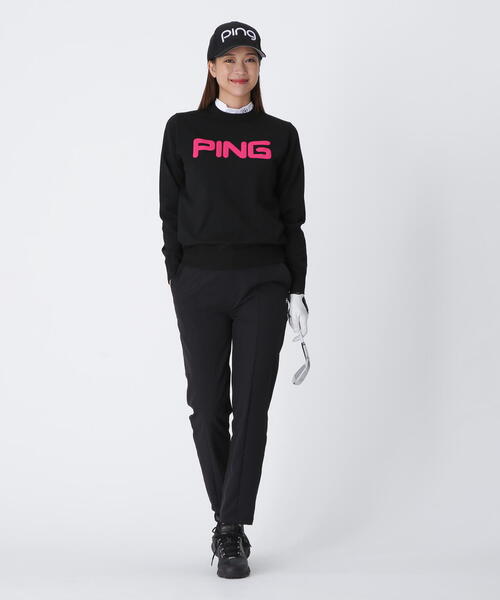 セール】【PING APPAREL】10カラークルーネックニットプルオーバー