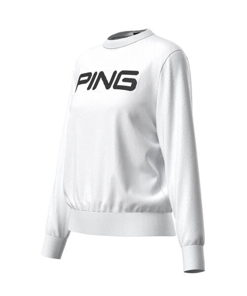 【ホワイト】10カラークルーネックニットプルオーバー <LADIES LINE> (LADIES) セール】【PING APPAREL】10カラークルーネックニットプルオーバー