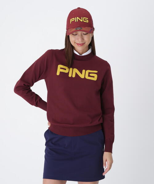 セール】【PING APPAREL】10カラークルーネックニットプルオーバー