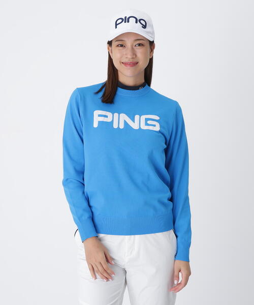 セール】【PING APPAREL】10カラークルーネックニットプルオーバー