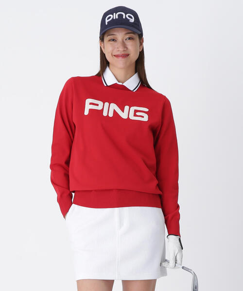 セール】【PING APPAREL】10カラークルーネックニットプルオーバー