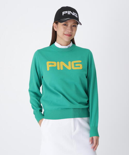 セール】【PING APPAREL】10カラークルーネックニットプルオーバー