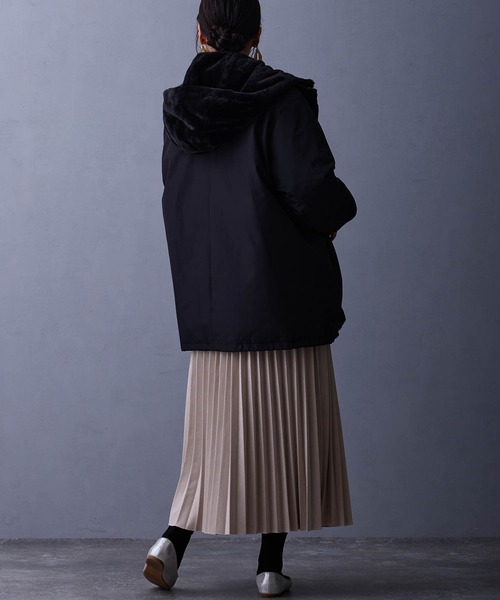 NICOLE white（ニコルホワイト）の「スエード調プリーツスカート（スカート・レディース・アイボリー/スミクロ/ベージュ・FREE）」の22枚目の写真