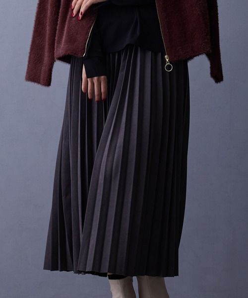 NICOLE white（ニコルホワイト）の「スエード調プリーツスカート（スカート・レディース・アイボリー/スミクロ/ベージュ・FREE）」の11枚目の写真