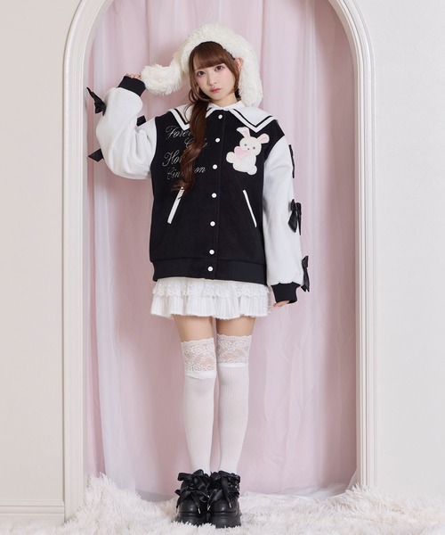 Honey Cinnamon（ハニーシナモン）の「袖リボンハニーちゃんアップリケ