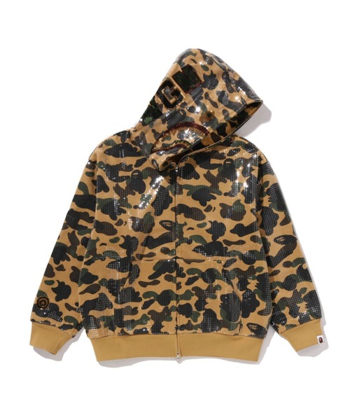 1ST CAMO SEQUIN SHARK RELAXED FIT FULL ZIP HOODIE（パーカー）｜A