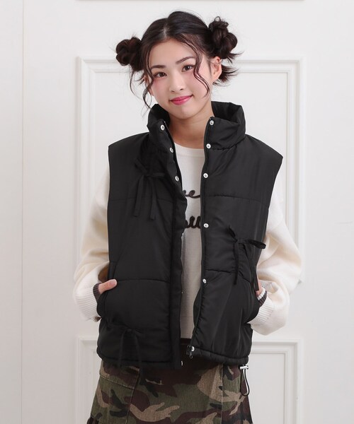 中綿リボンベスト（その他アウター）｜PINK-latte（ピンクラテ）の