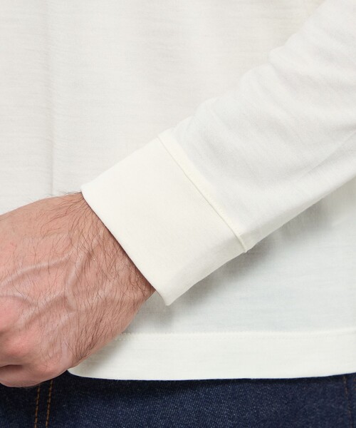 MACKINTOSH LONDON（マッキントッシュ ロンドン）の「【WEB・一部店舗限定】ウールプラックスプレーティングロングスリーブTシャツ（Tシャツ/カットソー・メンズ・ネイビー/オフホワイト・M/L/XL）」の8枚目の写真