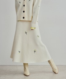 LHELBIE | 【洗える】刺繍ニットフレアスカート(スカート)