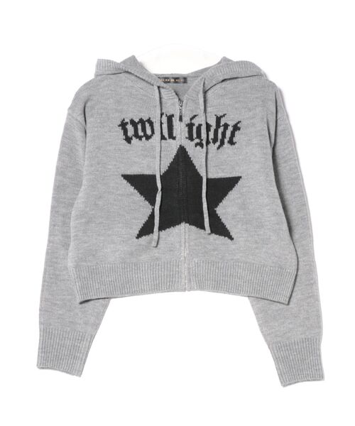 セール】《星モチーフ×ジップアップ》レディース ニットパーカー