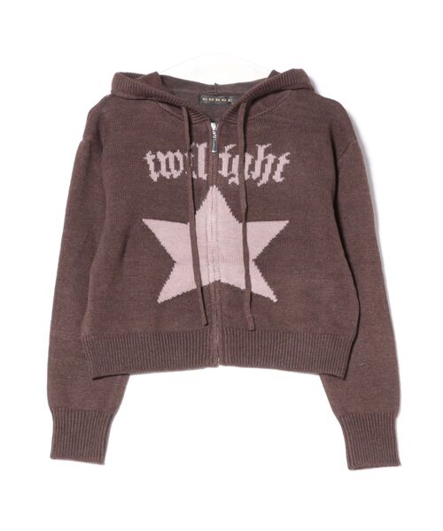 セール】《星モチーフ×ジップアップ》レディース ニットパーカー