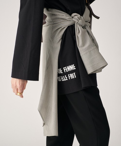 VERMEIL par iena（ヴェルメイユパーイエナ）の「cotton pullover hoodie（Tシャツ/カットソー・レディース・ブラック/ホワイト・FREE）」の5枚目の写真