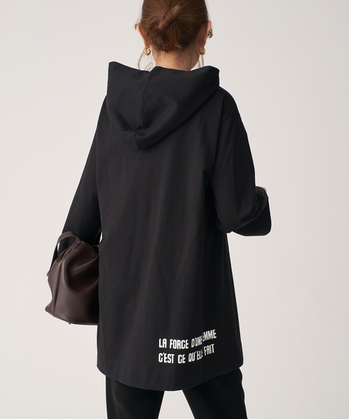 VERMEIL par iena（ヴェルメイユパーイエナ）の「cotton pullover hoodie（Tシャツ/カットソー・レディース・ブラック/ホワイト・FREE）」の8枚目の写真