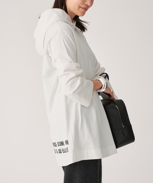 VERMEIL par iena（ヴェルメイユパーイエナ）の「cotton pullover hoodie（Tシャツ/カットソー・レディース・ブラック/ホワイト・FREE）」の13枚目の写真