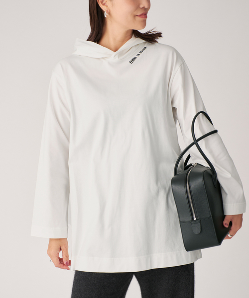 VERMEIL par iena（ヴェルメイユパーイエナ）の「cotton pullover hoodie（Tシャツ/カットソー・レディース・ブラック/ホワイト・FREE）」の14枚目の写真